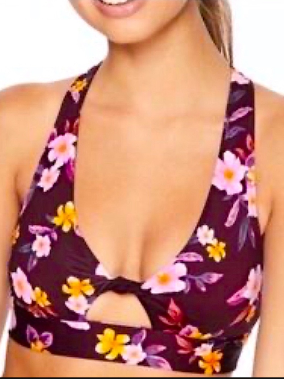 PINK Sports bra by Victoria’s Secret Floral bralette Medium purple activewear